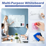 36 x 24 Inches Glass Whiteboard with Eraser and Removable Tray