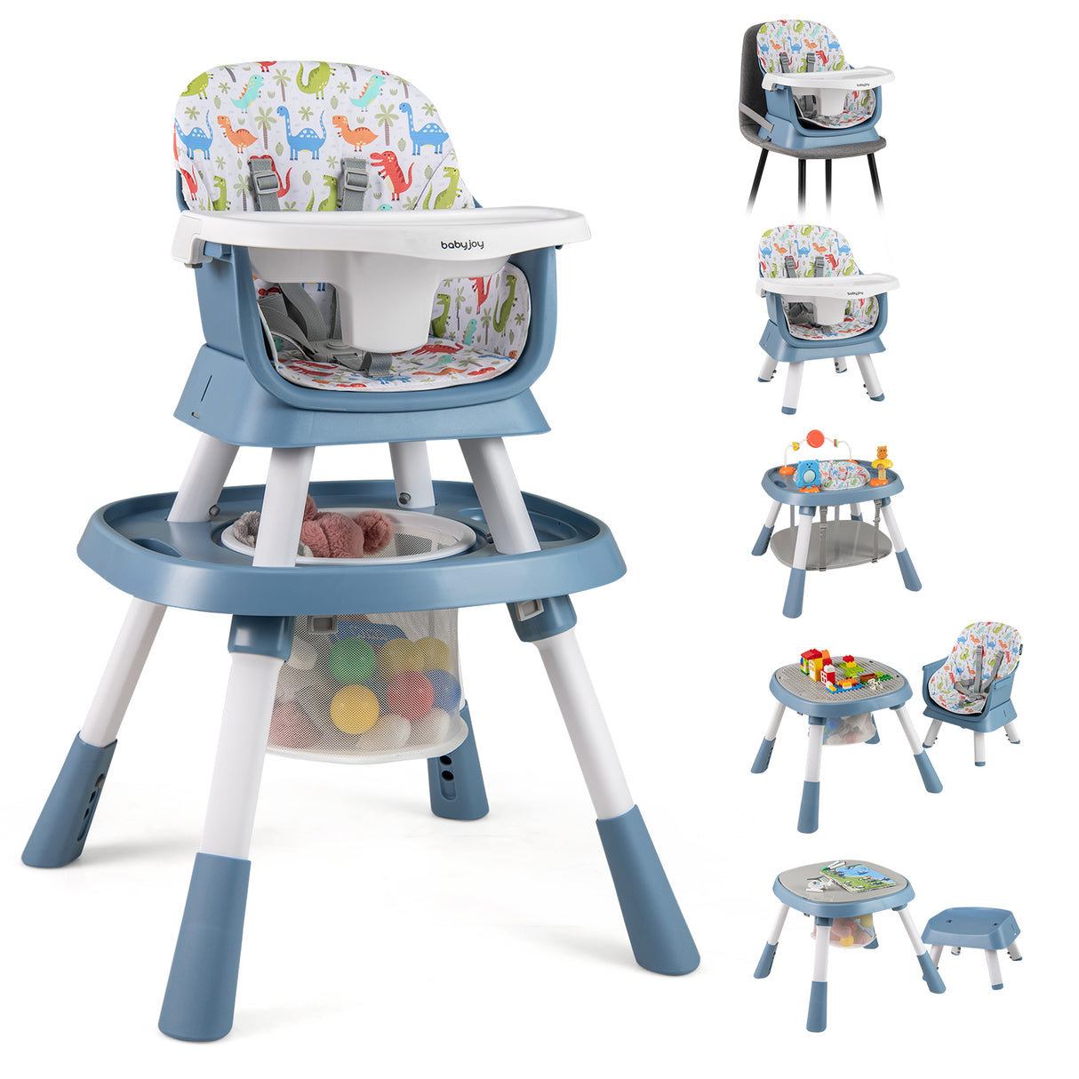 16-in-1 Baby High Chair with Activity Center and Booster Seat for Babies and Toddlers