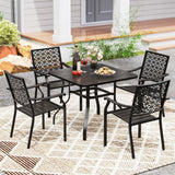37 Inch Square Patio Dining Table with Umbrella Pole Hole