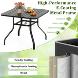 37 Inch Square Patio Dining Table with Umbrella Pole Hole