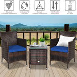 3 Pcs Outdoor Rattan Wicker Furniture Set