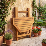 Acacia Wood Outdoor Folding Dining Table for 4 Octagonal with Slatted Tabletop