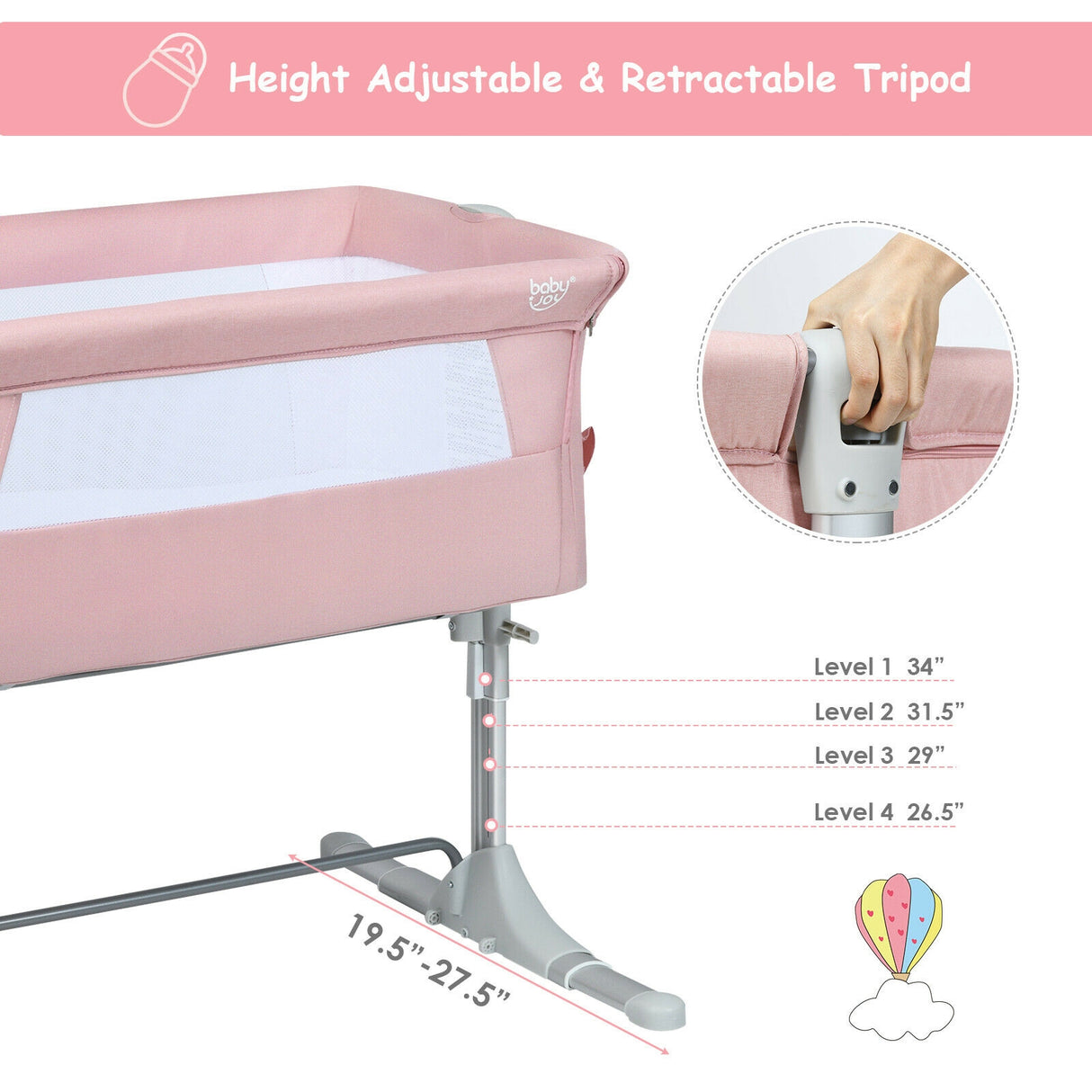 Travel Portable Baby Bed Side Sleeper  Bassinet Crib with Carrying Bag