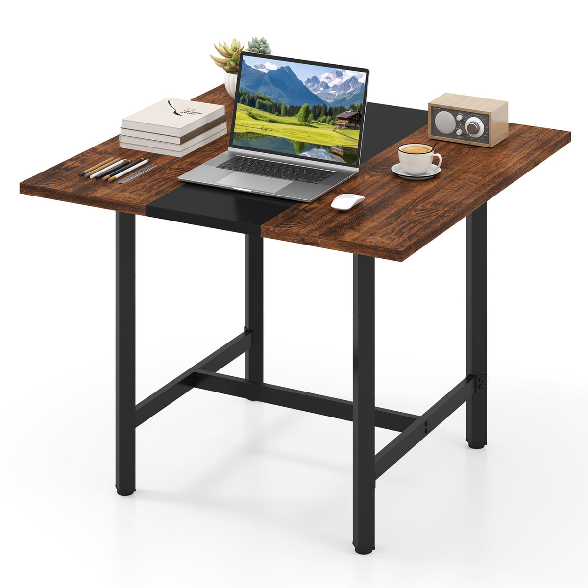 Square Conference Table Meeting Room Table with Thickened Tabletop