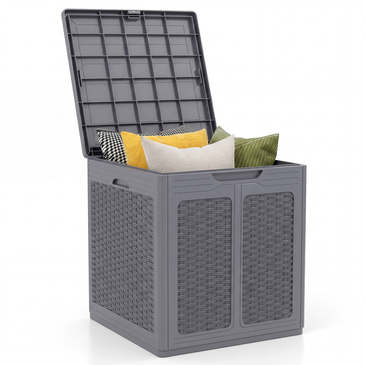 Deck Box with Lockable Lid Package Delivery Box for Patio Furniture Cushions