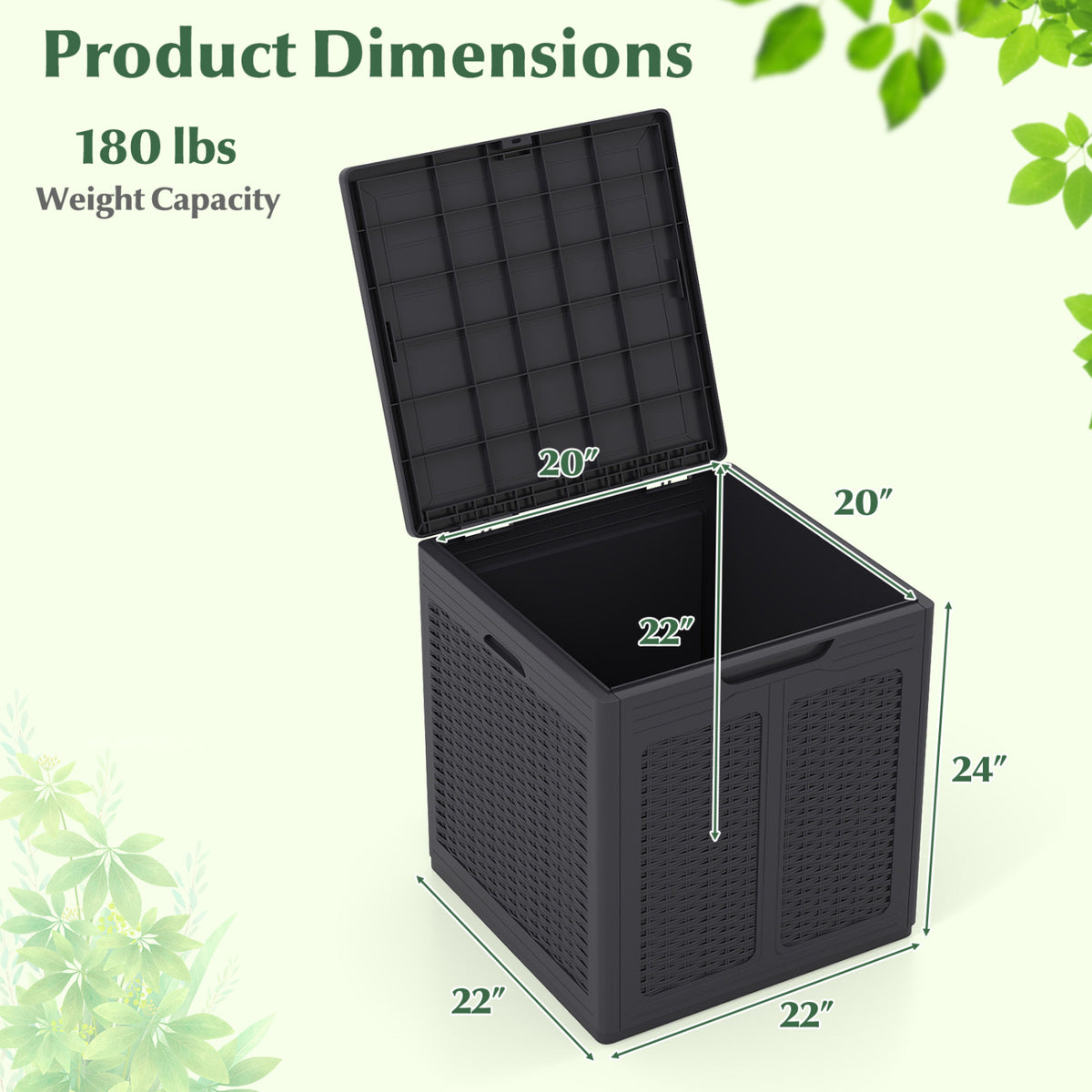 Deck Box with Lockable Lid Package Delivery Box for Patio Furniture Cushions