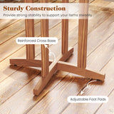 39 Inch Outdoor Acacia Wood Bar Table with Slatted Table Top