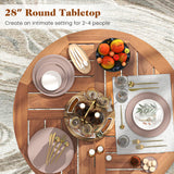 39 Inch Outdoor Acacia Wood Bar Table with Slatted Table Top