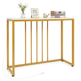 39"Modern Console Table with Built-in Charging Station-White