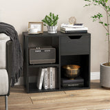 3-Tier Side Table with Storage Shelf and Drawer Space