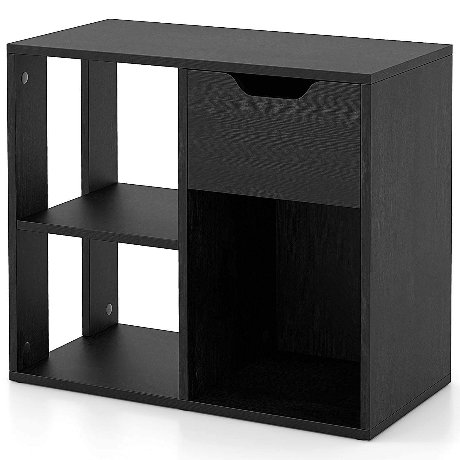 3-Tier Side Table with Storage Shelf and Drawer Space