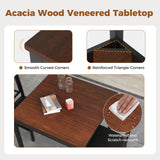 3-Piece Dining Table Set Wooden Square Kitchen Table for 2 People