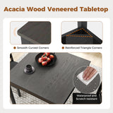 3-Piece Dining Table Set Wooden Square Kitchen Table for 2 People