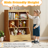 3-Tier Children's Multi-Functional Bookcase Toy Storage Bin Floor Cabinet