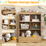 3-Tier Children's Multi-Functional Bookcase Toy Storage Bin Floor Cabinet