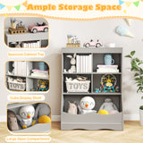 3-Tier Children's Multi-Functional Bookcase Toy Storage Bin Floor Cabinet