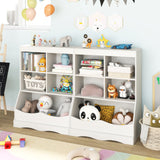 3-Tier Children's Multi-Functional Bookcase Toy Storage Bin Floor Cabinet