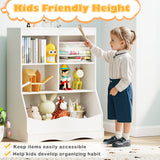 3-Tier Children's Multi-Functional Bookcase Toy Storage Bin Floor Cabinet