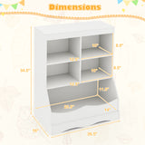 3-Tier Children's Multi-Functional Bookcase Toy Storage Bin Floor Cabinet