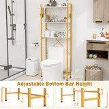 Over The Toilet Storage Rack with Hooks and Adjustable Bottom Bar