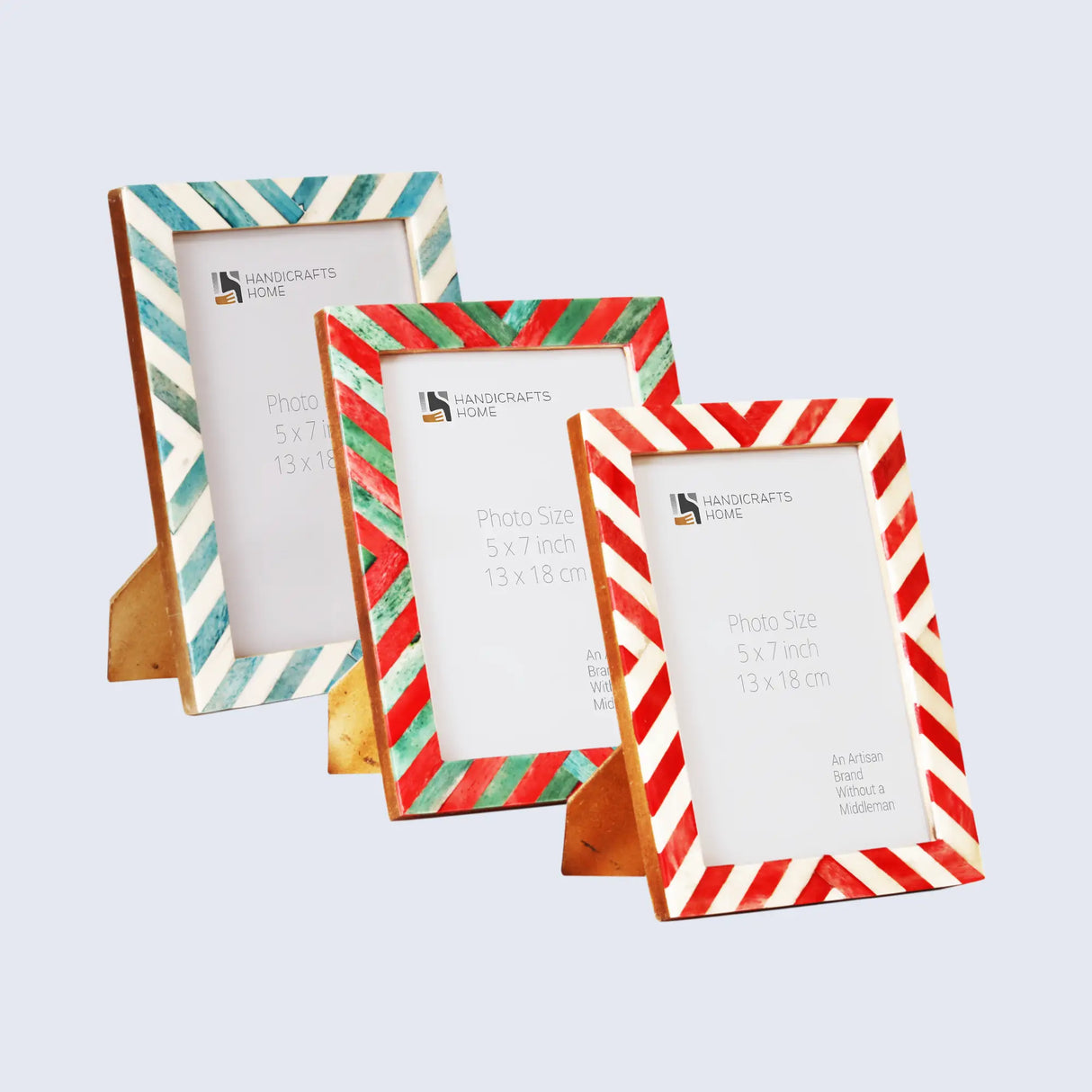 5x7 Picture Frames Combo Pack of 3- Jingle Bell Inspired Collection