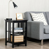 3-Tier Nightstand Side Table with Baffles and Corners