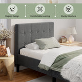 Platform Bed with Button Tufted Headboard