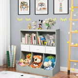 Freestanding Combo Cubby Bin Storage Organizer Unit W/3 Baskets