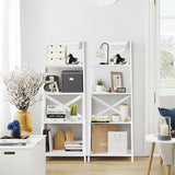 2 Pieces 4-Tier Wood Display Storage Bookshelf Set-White