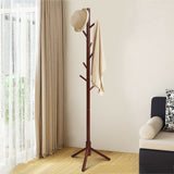 2 Heights Wooden Coat Rack with 8 Hooks
