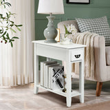 End Table Bedside Sofa End Table Narrow Nightstand with Wooden Legs