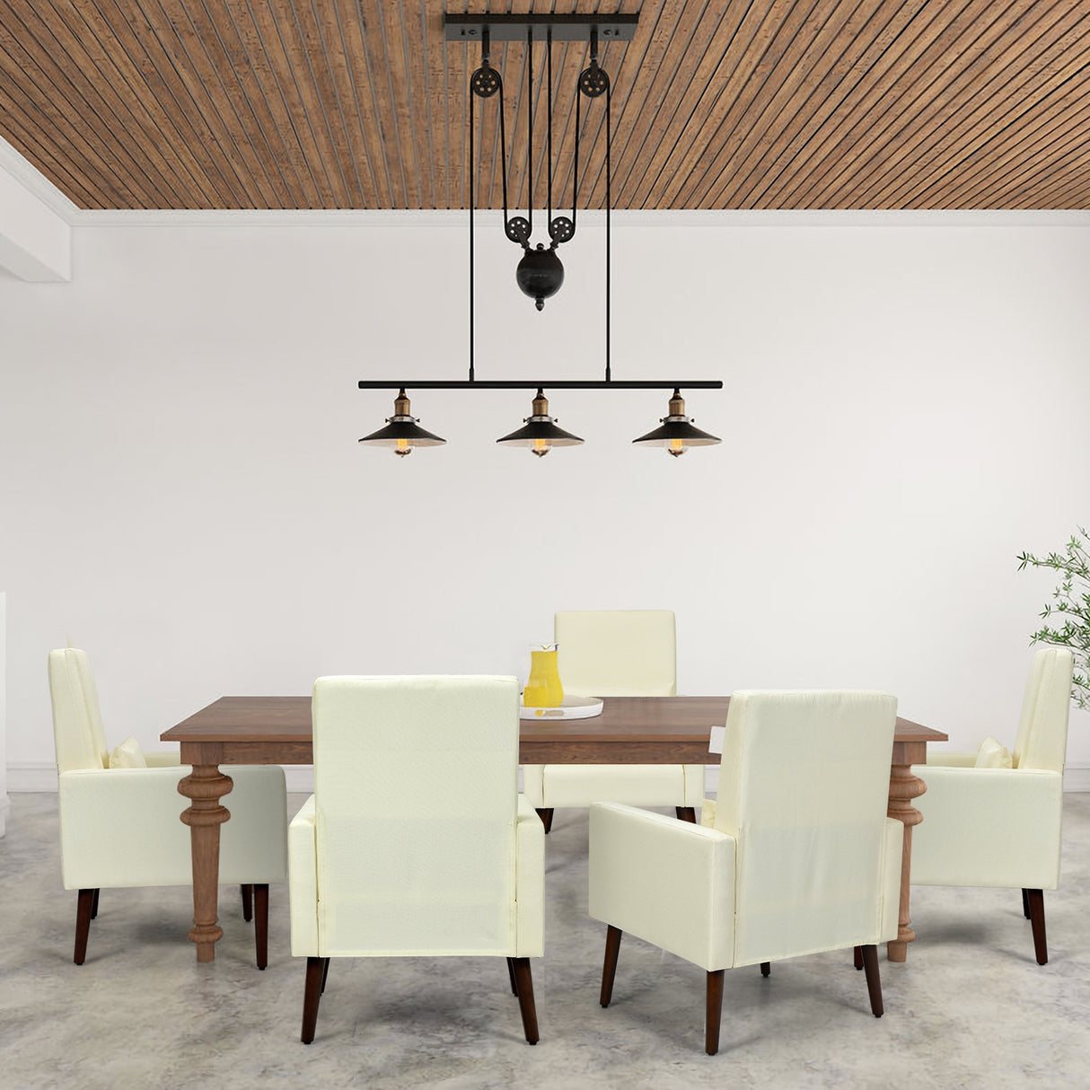 2-in-1 Fabric Upholstered Rocking Chair with Pillow