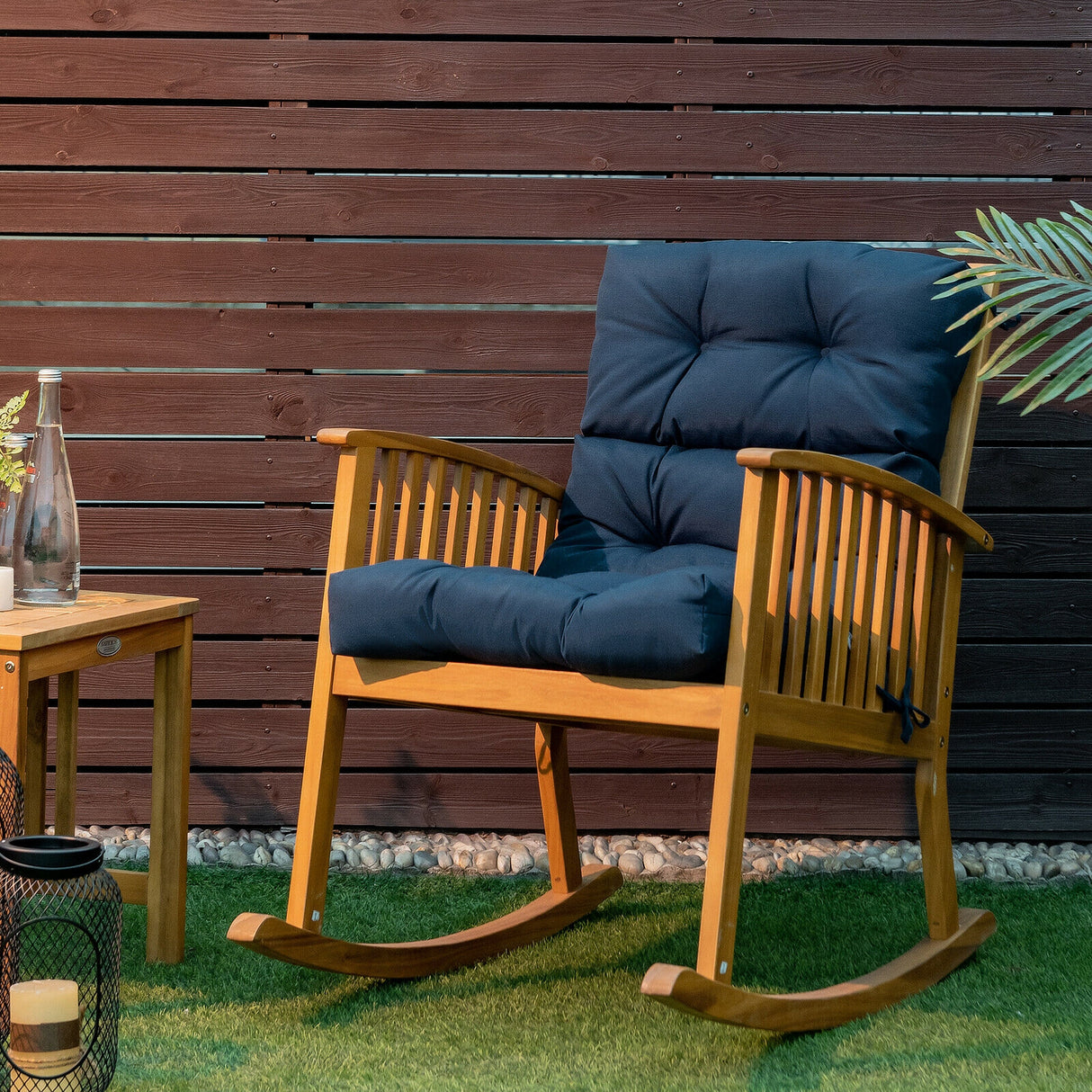 22 x 44 Inch Tufted Outdoor Patio Chair Seating Pad
