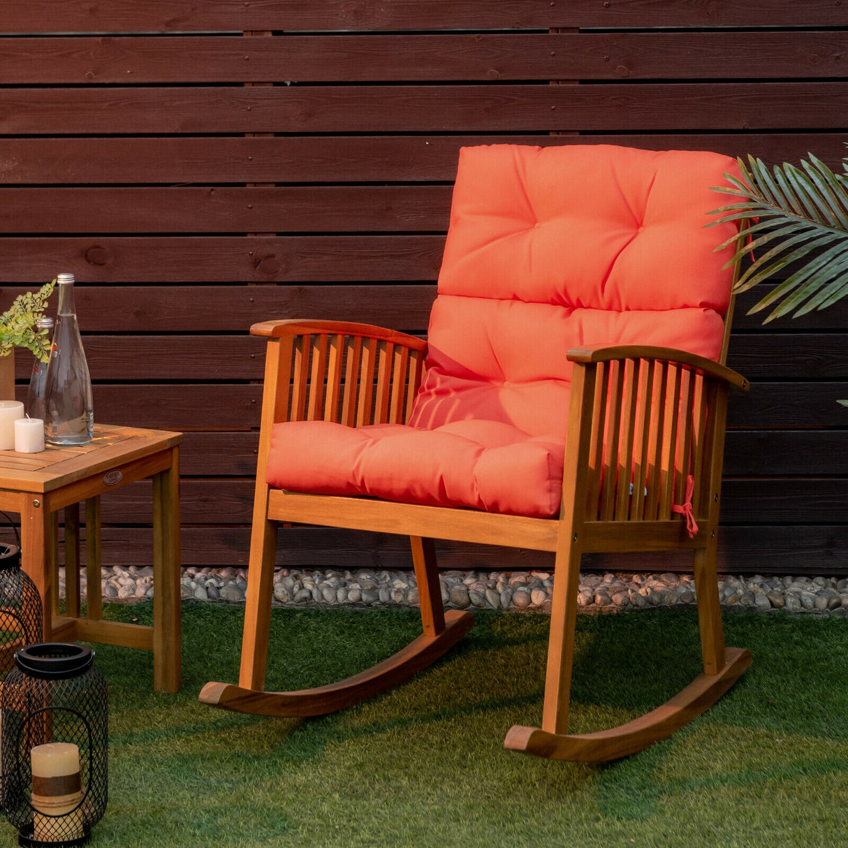 22 x 44 Inch Tufted Outdoor Patio Chair Seating Pad