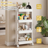 3/4-Tier Rolling Utility Cart with Detachable Trays and Smooth Wheels-3/Wheels-4