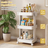 3/4-Tier Rolling Utility Cart with Detachable Trays and Smooth Wheels-3/Wheels-4