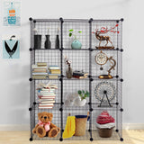 42" x 14" x 56" DIY 12-Cube Metal Grid Wire Storage Cubes