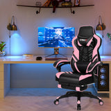 Adjustable Gaming Chair with Footrest for Home Office