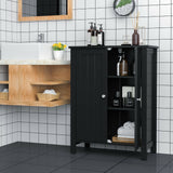 2-Door Bathroom Floor Storage Cabinet with Adjustable Shelf