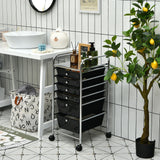 6 Drawers Rolling Storage Cart Organizer-Transparent