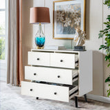 4 Drawers Dresser Chest of Drawers Free Standing Sideboard Cabinet-White