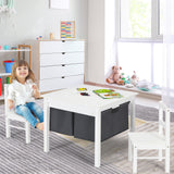 2-in-1 Kids Activity Table and 2 Chairs Set with Storage Building Block Table