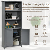 Bookcase Shelving Storage Wooden Cabinet Unit Standing Display Bookcase with Doors
