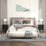 2Pcs Multipurpose Retro Nightstand with 2 Drawers