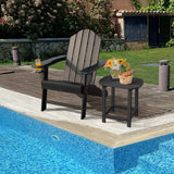 Outdoor Adirondack Chair with Built-in Cup Holder for Backyard Porch
