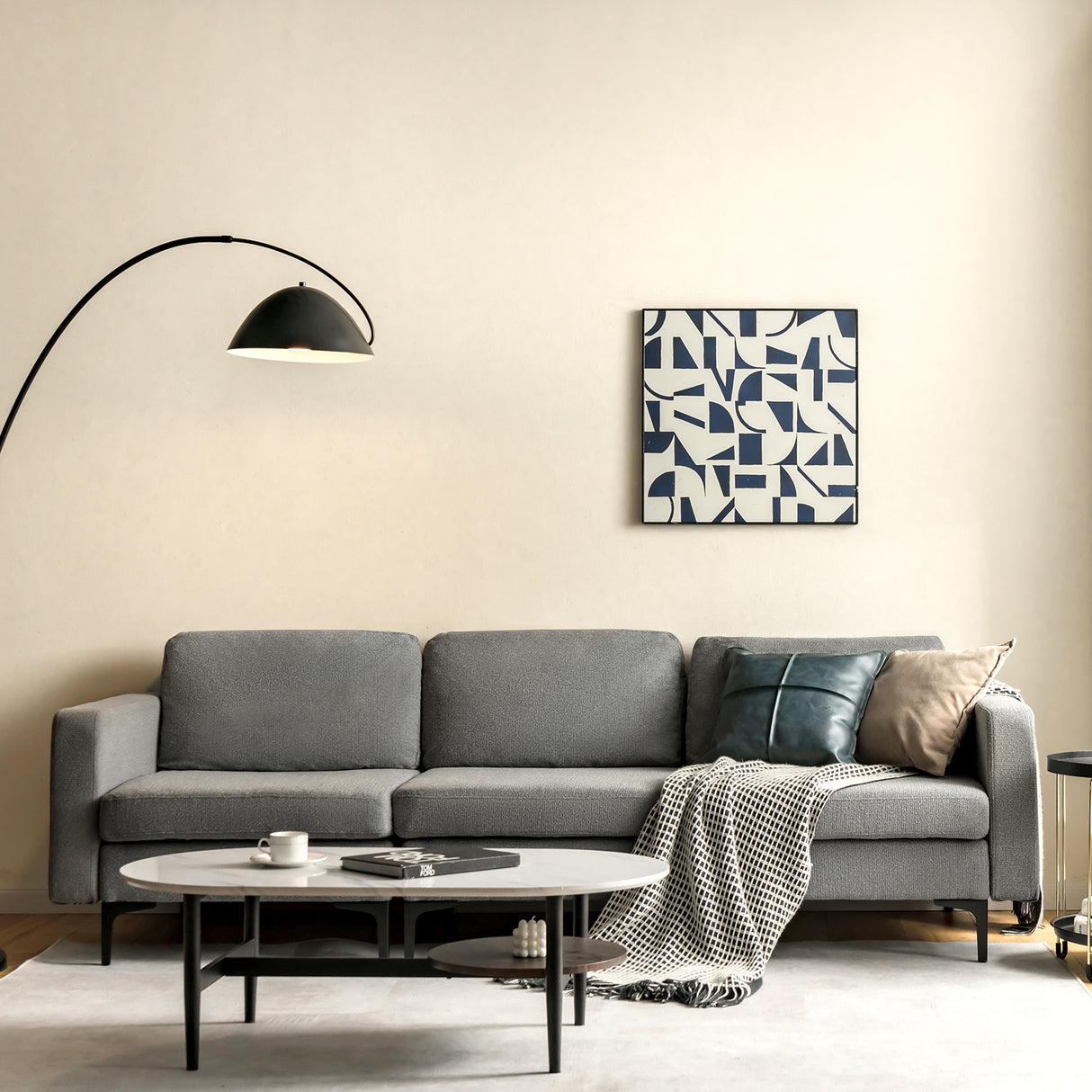 Modular 3-Seat L-shaped Sectional Sofa with Reversible Chaise and 2 USB Ports
