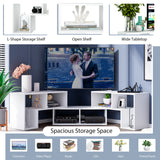 3 Pieces Adjustable TV Stand for TVs up to 65 Inch with Shelves