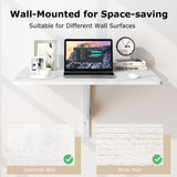 31.5 x 23.5 Inch Wall Mounted Folding Table for Small Spaces