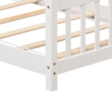 Twin Size Wooden House Bed with Roof