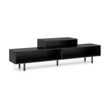 3 Cubby TV Stand for TVs up to 70 Inch with Open Storage Compartments